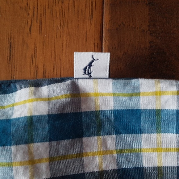 Tommy Bahama Cotton Blue White Yellow Check Button Down Shirt Boys Sz 18 Months - Picture 4 of 16